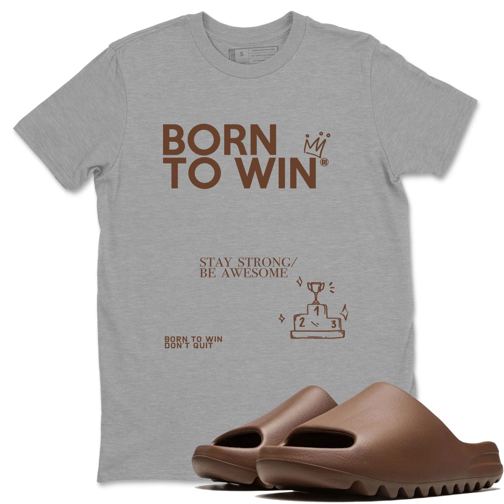 Yeezy Slide Flax shirts to match jordans Born To Win sneaker match tees Yeezy Slide Flax SNRT Sneaker Tees streetwear brand Heather Grey 1 unisex cotton tee