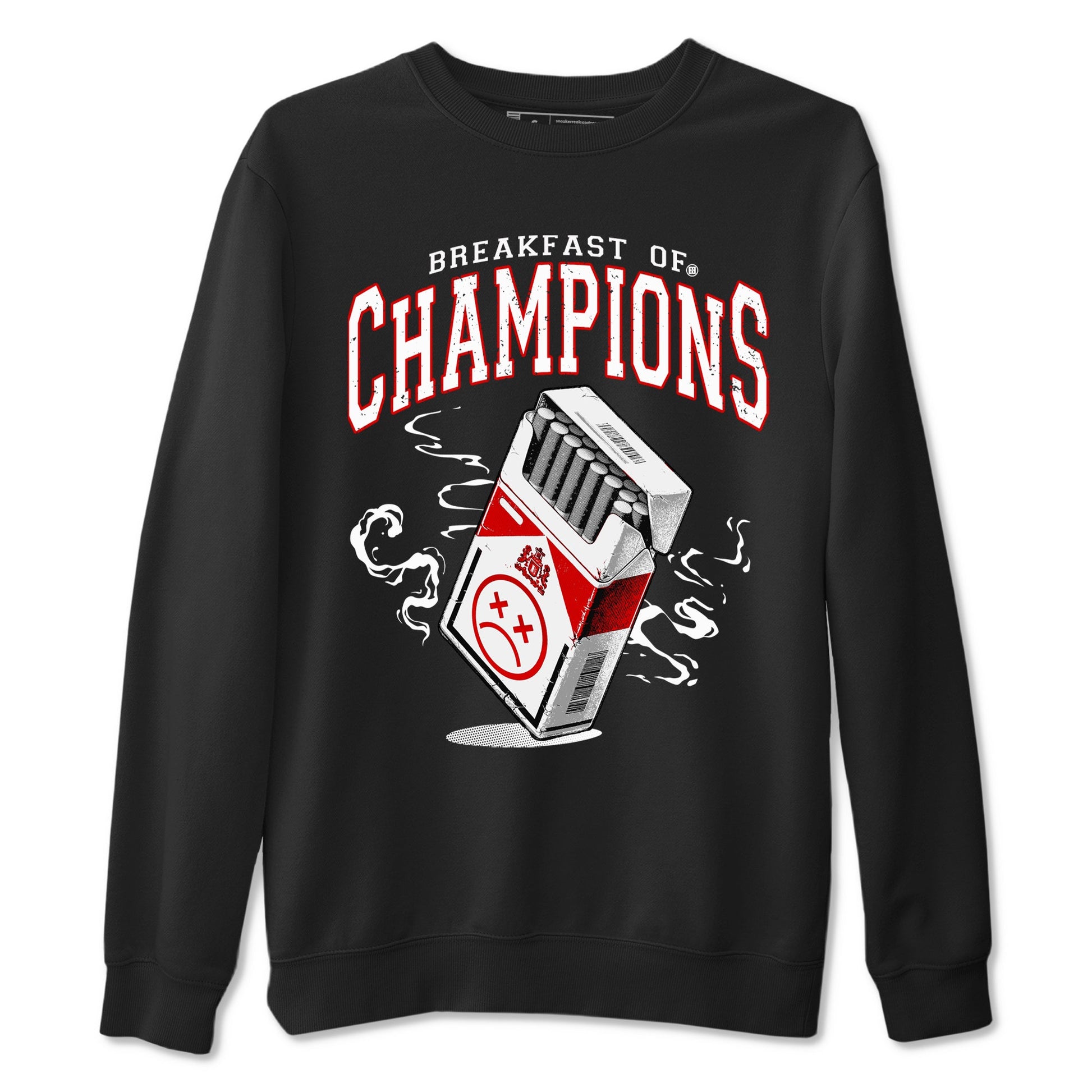 1s Black Toe Reimagined shirts to match jordans Breakfast Of Champions best t shirts to wear with jordans AJ1 High OG Black Toe Reimagined match shoes to clothes SNRT Sneaker Tees unisex cotton Black 2 shirts