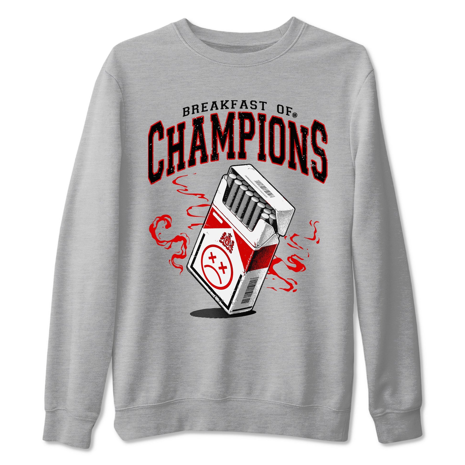 1s Black Toe Reimagined shirts to match jordans Breakfast Of Champions best t shirts to wear with jordans AJ1 High OG Black Toe Reimagined match shoes to clothes SNRT Sneaker Tees unisex cotton Heather Grey 2 shirts