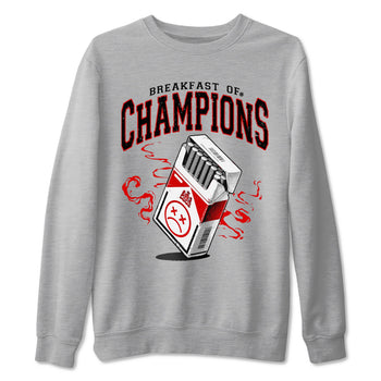 1s Black Toe Reimagined shirts to match jordans Breakfast Of Champions best t shirts to wear with jordans AJ1 High OG Black Toe Reimagined match shoes to clothes SNRT Sneaker Tees unisex cotton Heather Grey 2 shirts
