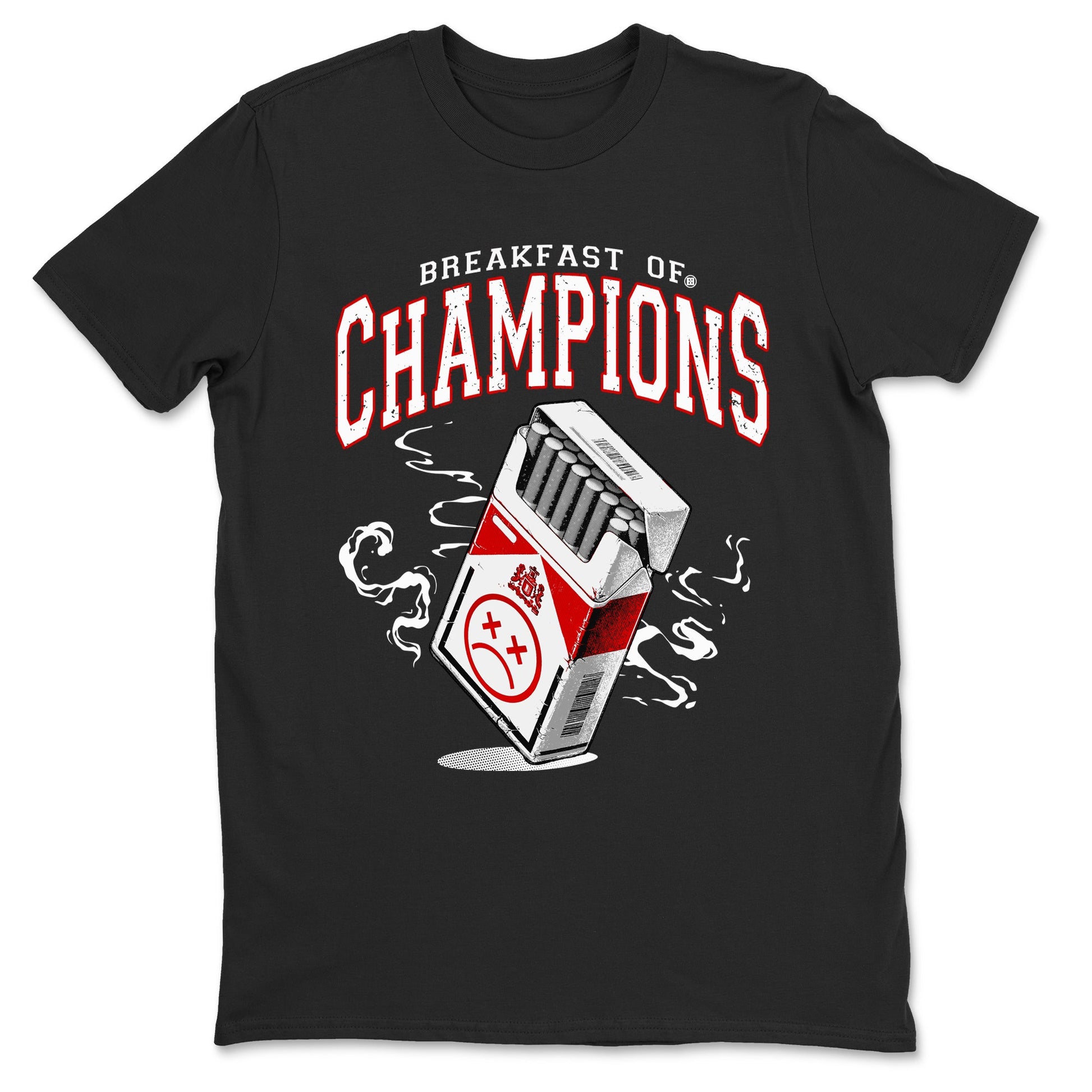 1s Black Toe Reimagined shirts to match jordans Breakfast Of Champions best t shirts to wear with jordans AJ1 High OG Black Toe Reimagined match shoes to clothes SNRT Sneaker Tees unisex cotton Black 2 shirts