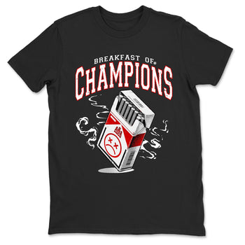 1s Black Toe Reimagined shirts to match jordans Breakfast Of Champions best t shirts to wear with jordans AJ1 High OG Black Toe Reimagined match shoes to clothes SNRT Sneaker Tees unisex cotton Black 2 shirts