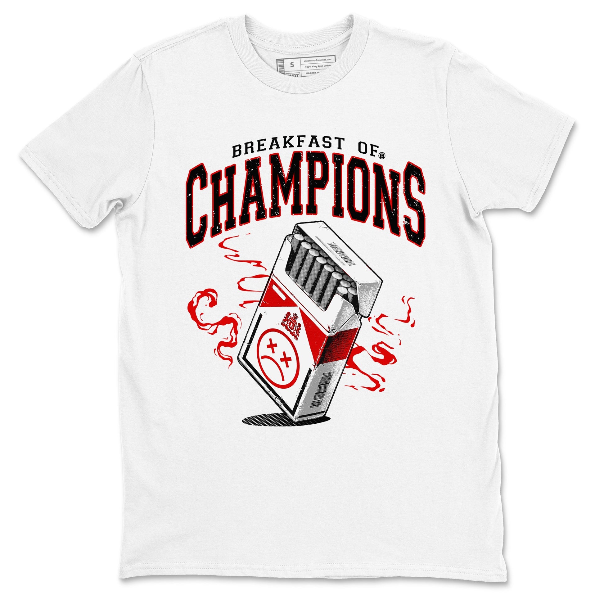 1s Black Toe Reimagined shirts to match jordans Breakfast Of Champions best t shirts to wear with jordans AJ1 High OG Black Toe Reimagined match shoes to clothes SNRT Sneaker Tees unisex cotton White 2 shirts