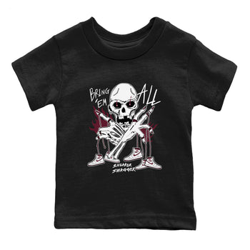 AJ1 Metallic Burgundy shirts to match jordans Bring 'Em All unique Halloween sneaker tee Air Jordan 1 Metallic Burgundy SNRT Sneaker Tees streetwear brand Baby and Youth Black 2 cotton tee