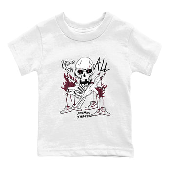 AJ1 Metallic Burgundy shirts to match jordans Bring 'Em All unique Halloween sneaker tee Air Jordan 1 Metallic Burgundy SNRT Sneaker Tees streetwear brand Baby and Youth White 2 cotton tee