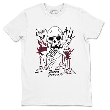 AJ1 Metallic Burgundy shirts to match jordans Bring 'Em All unique Halloween sneaker tee Air Jordan 1 Metallic Burgundy SNRT Sneaker Tees streetwear brand White 2 unisex cotton tee
