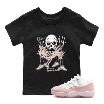 AJ11 Legend Pink shirts to match jordans Bring 'Em All unique Halloween sneaker tee Air Jordan 11 Legend Pink SNRT Sneaker Tees streetwear brand Baby and Youth Black 1 cotton tee