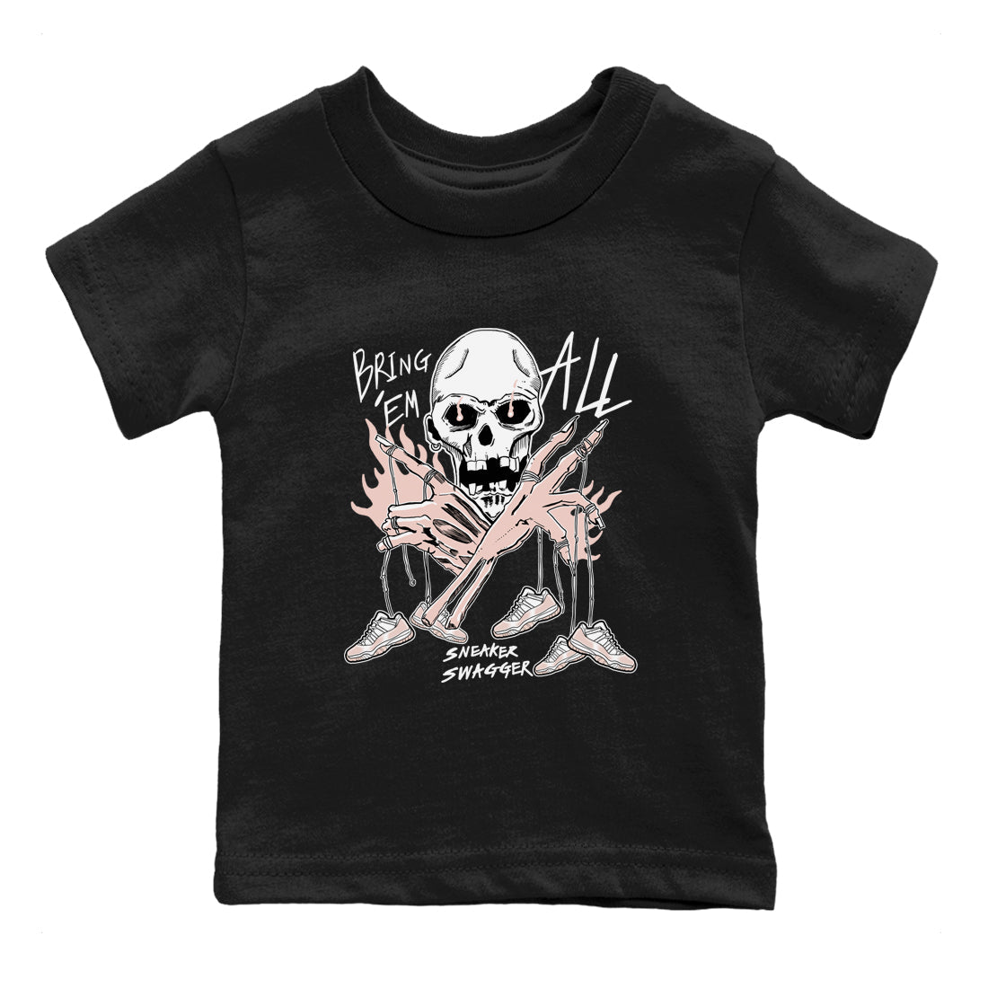 AJ11 Legend Pink shirts to match jordans Bring 'Em All unique Halloween sneaker tee Air Jordan 11 Legend Pink SNRT Sneaker Tees streetwear brand Baby and Youth Black 2 cotton tee