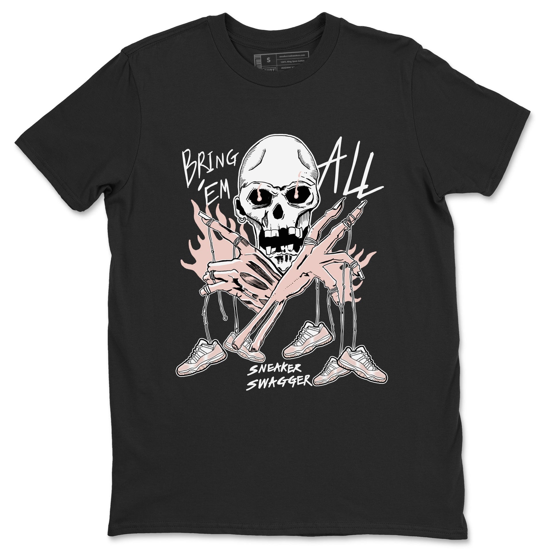 AJ11 Legend Pink shirts to match jordans Bring 'Em All unique Halloween sneaker tee Air Jordan 11 Legend Pink SNRT Sneaker Tees streetwear brand Black 2 unisex cotton tee