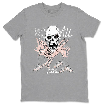 AJ11 Legend Pink shirts to match jordans Bring 'Em All unique Halloween sneaker tee Air Jordan 11 Legend Pink SNRT Sneaker Tees streetwear brand Heather Grey 2 unisex cotton tee