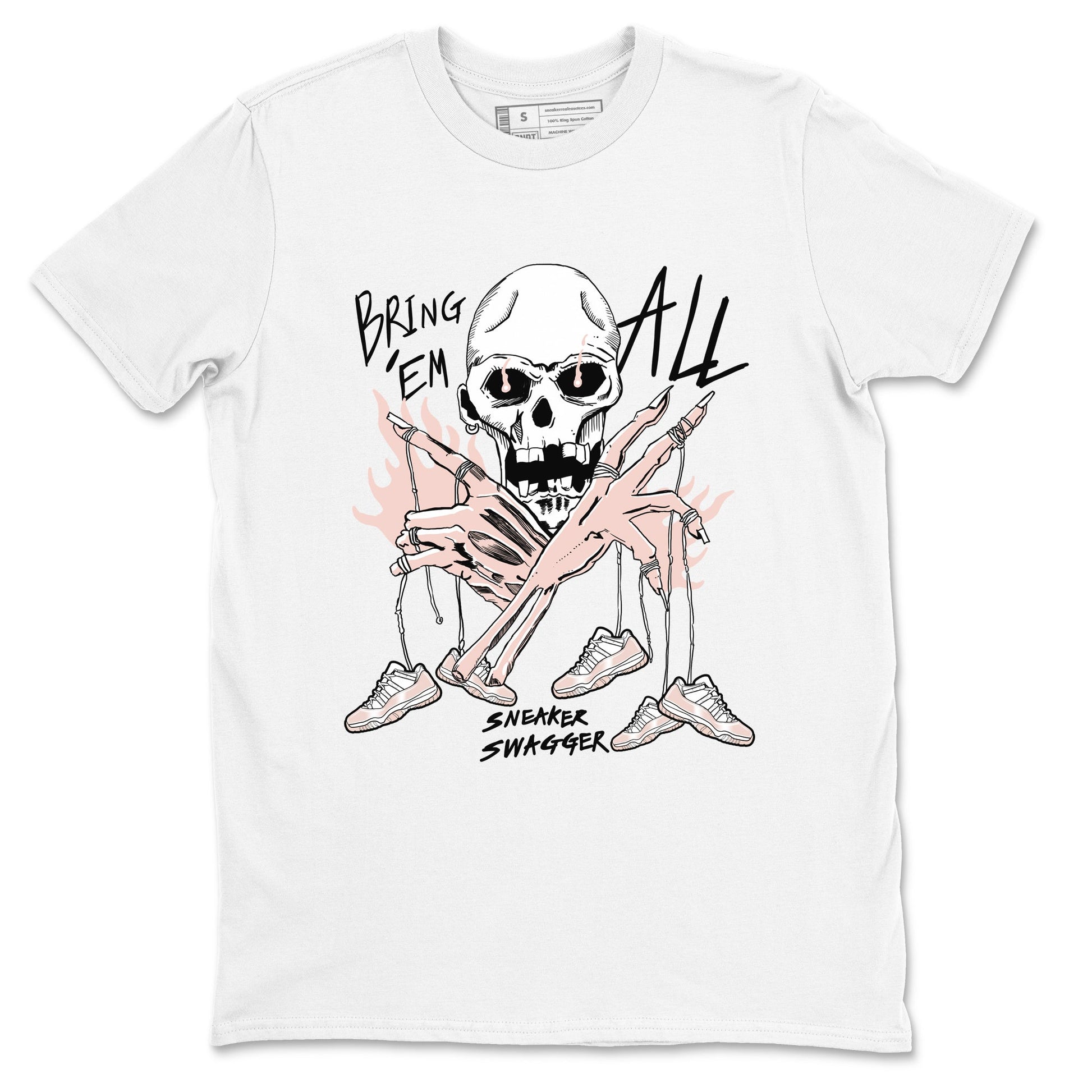 AJ11 Legend Pink shirts to match jordans Bring 'Em All unique Halloween sneaker tee Air Jordan 11 Legend Pink SNRT Sneaker Tees streetwear brand White 2 unisex cotton tee