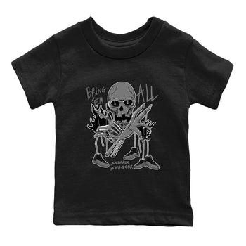 12s Black Wolf Grey shirts to match jordans Bring 'Em All unique Halloween sneaker tee Air Jordan 12 Barons match shoes to clothes SNRT Sneaker Tees Youth Baby Black 2 tee
