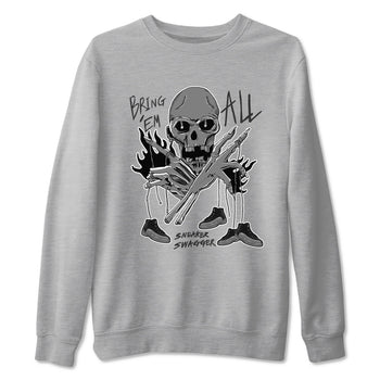 12s Black Wolf Grey shirts to match jordans Bring 'Em All unique Halloween sneaker tee Air Jordan 12 Barons match shoes to clothes SNRT Sneaker Tees unisex cotton Heather Grey 2 shirts