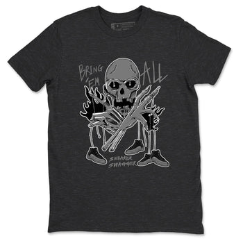 12s Black Wolf Grey shirts to match jordans Bring 'Em All unique Halloween sneaker tee Air Jordan 12 Barons match shoes to clothes SNRT Sneaker Tees unisex cotton Charcoal Heather 2 shirts