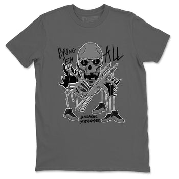 12s Black Wolf Grey shirts to match jordans Bring 'Em All unique Halloween sneaker tee Air Jordan 12 Barons match shoes to clothes SNRT Sneaker Tees unisex cotton Cool Grey 2 shirts