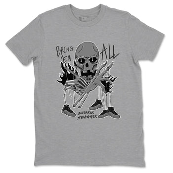 12s Black Wolf Grey shirts to match jordans Bring 'Em All unique Halloween sneaker tee Air Jordan 12 Barons match shoes to clothes SNRT Sneaker Tees unisex cotton Heather Grey 2 shirts