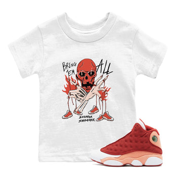 13s Dune Red shirts to match jordans Bring 'Em All unique Halloween sneaker tee Air Jordan 13 Dune Red SNRT Sneaker Tees streetwear brand Baby and Youth White 1 cotton tee