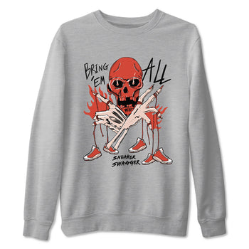 13s Dune Red shirts to match jordans Bring 'Em All unique Halloween sneaker tee Air Jordan 13 Dune Red SNRT Sneaker Tees streetwear brand Heather Grey 2 unisex cotton tee