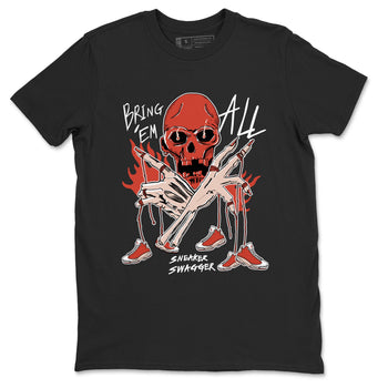 13s Dune Red shirts to match jordans Bring 'Em All unique Halloween sneaker tee Air Jordan 13 Dune Red SNRT Sneaker Tees streetwear brand Black 2 unisex cotton tee