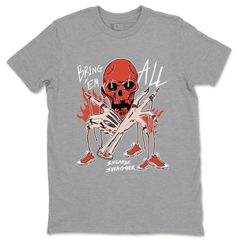 13s Dune Red shirts to match jordans Bring 'Em All unique Halloween sneaker tee Air Jordan 13 Dune Red SNRT Sneaker Tees streetwear brand Heather Grey 2 unisex cotton tee