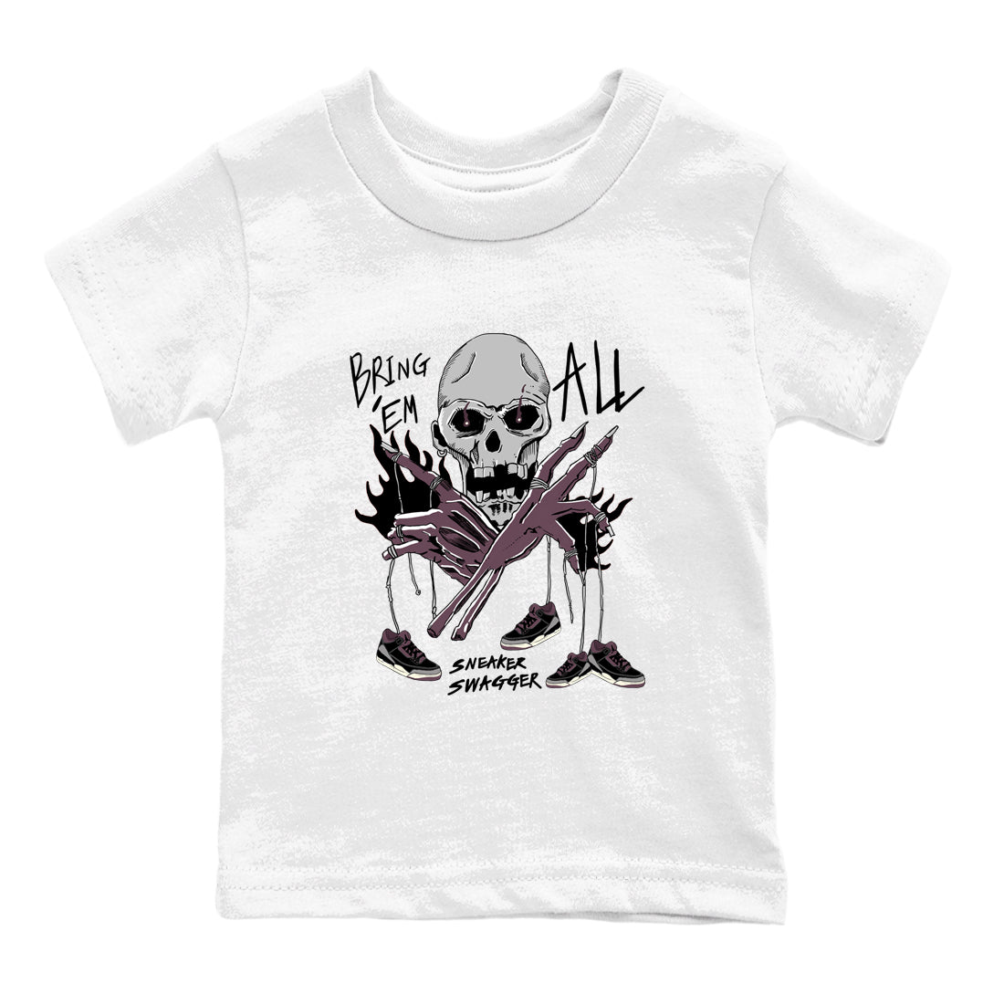 AJ3 A Ma Maniere x Black shirts to match jordans Bring 'Em All unique Halloween sneaker tee A Ma Maniere x Air Jordan 3 _lack SNRT Sneaker Tees streetwear brand Baby and Youth White 2 cotton tee