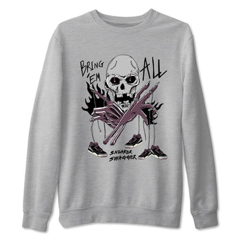 AJ3 A Ma Maniere x Black shirts to match jordans Bring 'Em All unique Halloween sneaker tee A Ma Maniere x Air Jordan 3 _lack SNRT Sneaker Tees streetwear brand Heather Grey 2 unisex cotton tee
