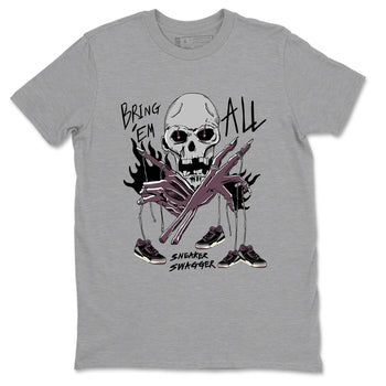 AJ3 A Ma Maniere x Black shirts to match jordans Bring 'Em All unique Halloween sneaker tee A Ma Maniere x Air Jordan 3 _lack SNRT Sneaker Tees streetwear brand Heather Grey 2 unisex cotton tee