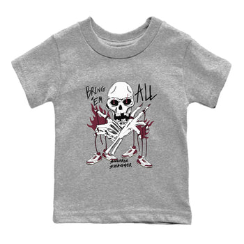 3s A Ma Maniere x Burgundy Crush shirts to match jordans Bring 'Em All sneaker match teesA Ma Maniére x Air Jordan 3 "Burgundy Crush" SNRT Sneaker Tees streetwear brand Baby and Youth Heather Grey 2 cotton tee