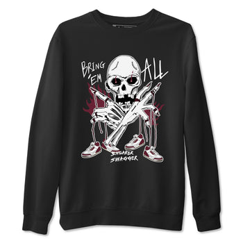 3s A Ma Maniere x Burgundy Crush shirts to match jordans Bring 'Em All sneaker match teesA Ma Maniére x Air Jordan 3 "Burgundy Crush" SNRT Sneaker Tees streetwear brand Black 2 unisex cotton tee