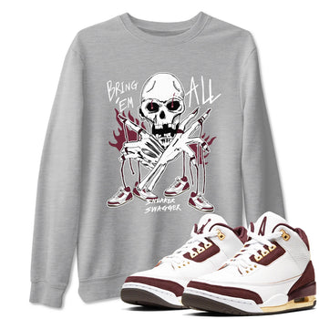 3s A Ma Maniere x Burgundy Crush shirts to match jordans Bring 'Em All sneaker match teesA Ma Maniére x Air Jordan 3 "Burgundy Crush" SNRT Sneaker Tees streetwear brand Heather Grey 1 unisex cotton tee