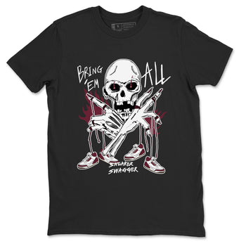 3s A Ma Maniere x Burgundy Crush shirts to match jordans Bring 'Em All sneaker match teesA Ma Maniére x Air Jordan 3 "Burgundy Crush" SNRT Sneaker Tees streetwear brand Black 2 unisex cotton tee