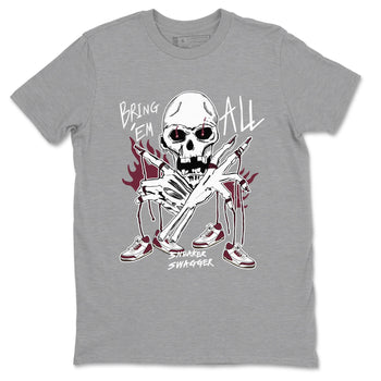 3s A Ma Maniere x Burgundy Crush shirts to match jordans Bring 'Em All sneaker match teesA Ma Maniére x Air Jordan 3 "Burgundy Crush" SNRT Sneaker Tees streetwear brand Heather Grey 2 unisex cotton tee