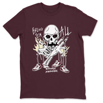 3s A Ma Maniere x Burgundy Crush shirts to match jordans Bring 'Em All sneaker match teesA Ma Maniére x Air Jordan 3 "Burgundy Crush" SNRT Sneaker Tees streetwear brand Maroon 2 unisex cotton tee