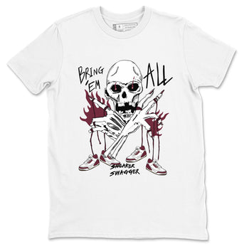 3s A Ma Maniere x Burgundy Crush shirts to match jordans Bring 'Em All sneaker match teesA Ma Maniére x Air Jordan 3 "Burgundy Crush" SNRT Sneaker Tees streetwear brand White 2 unisex cotton tee