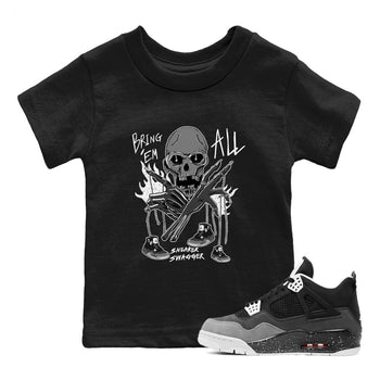 4s Fear shirts to match jordans Bring 'Em All sneaker match tees Air Jordan 4 Retro Fear match shoes to clothes SNRT Sneaker Tees Youth Baby Black 1 tee