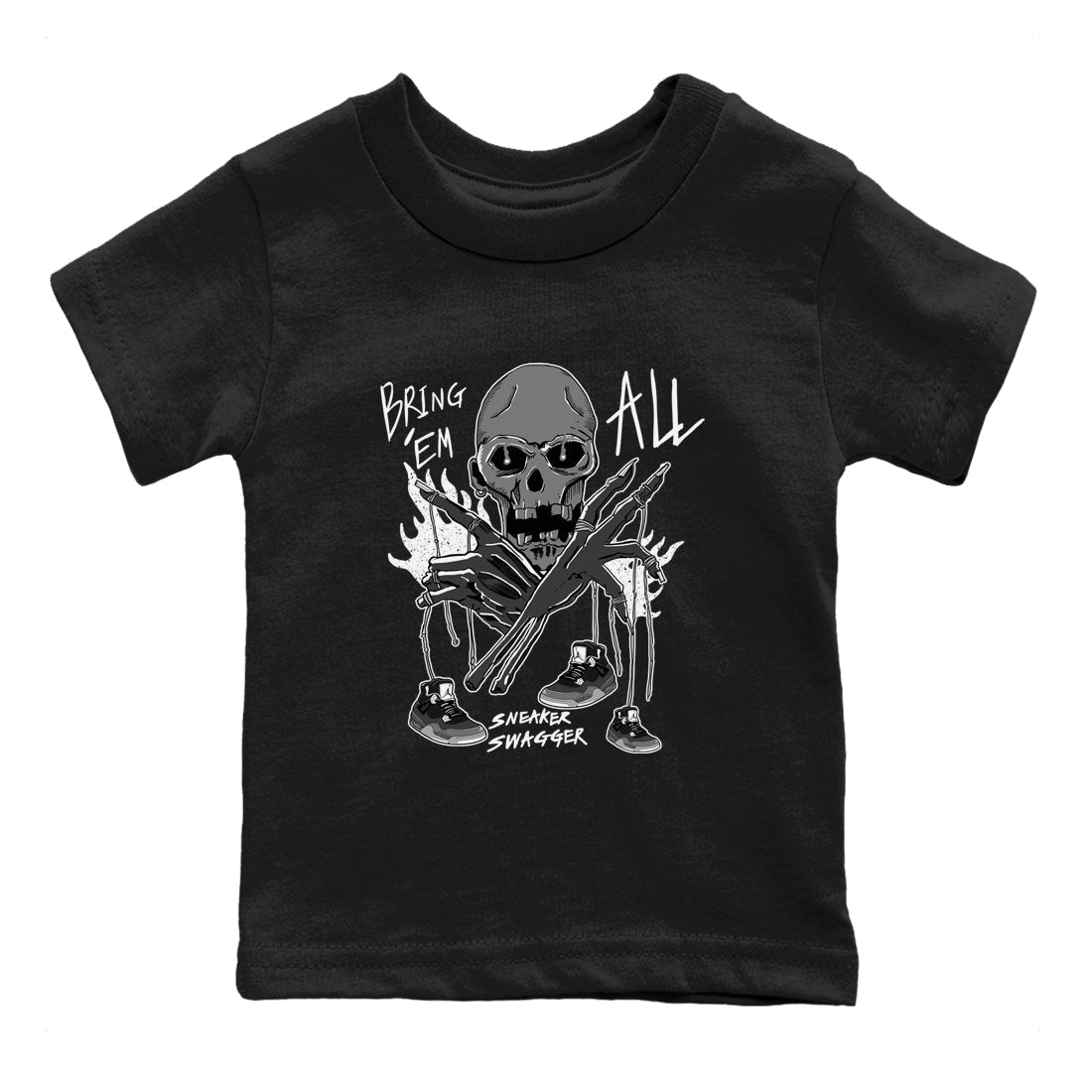 4s Fear shirts to match jordans Bring 'Em All sneaker match tees Air Jordan 4 Retro Fear match shoes to clothes SNRT Sneaker Tees Youth Baby Black 2 tee