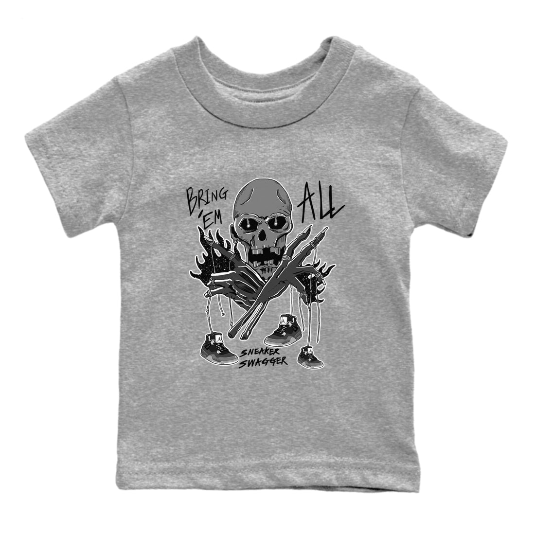 4s Fear shirts to match jordans Bring 'Em All sneaker match tees Air Jordan 4 Retro Fear match shoes to clothes SNRT Sneaker Tees Youth Baby Heather Grey 2 tee