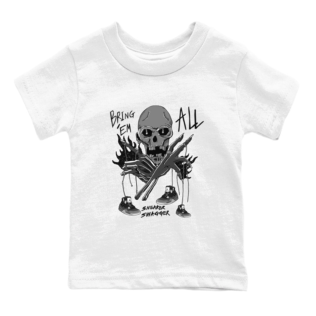 4s Fear shirts to match jordans Bring 'Em All sneaker match tees Air Jordan 4 Retro Fear match shoes to clothes SNRT Sneaker Tees Youth Baby White 2 tee