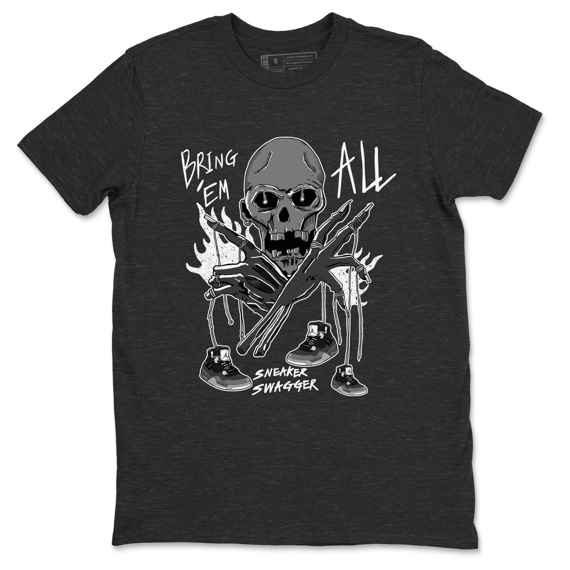 4s Fear shirts to match jordans Bring 'Em All sneaker match tees Air Jordan 4 Retro Fear match shoes to clothes SNRT Sneaker Tees unisex cotton Charcoal Heather 2 shirts