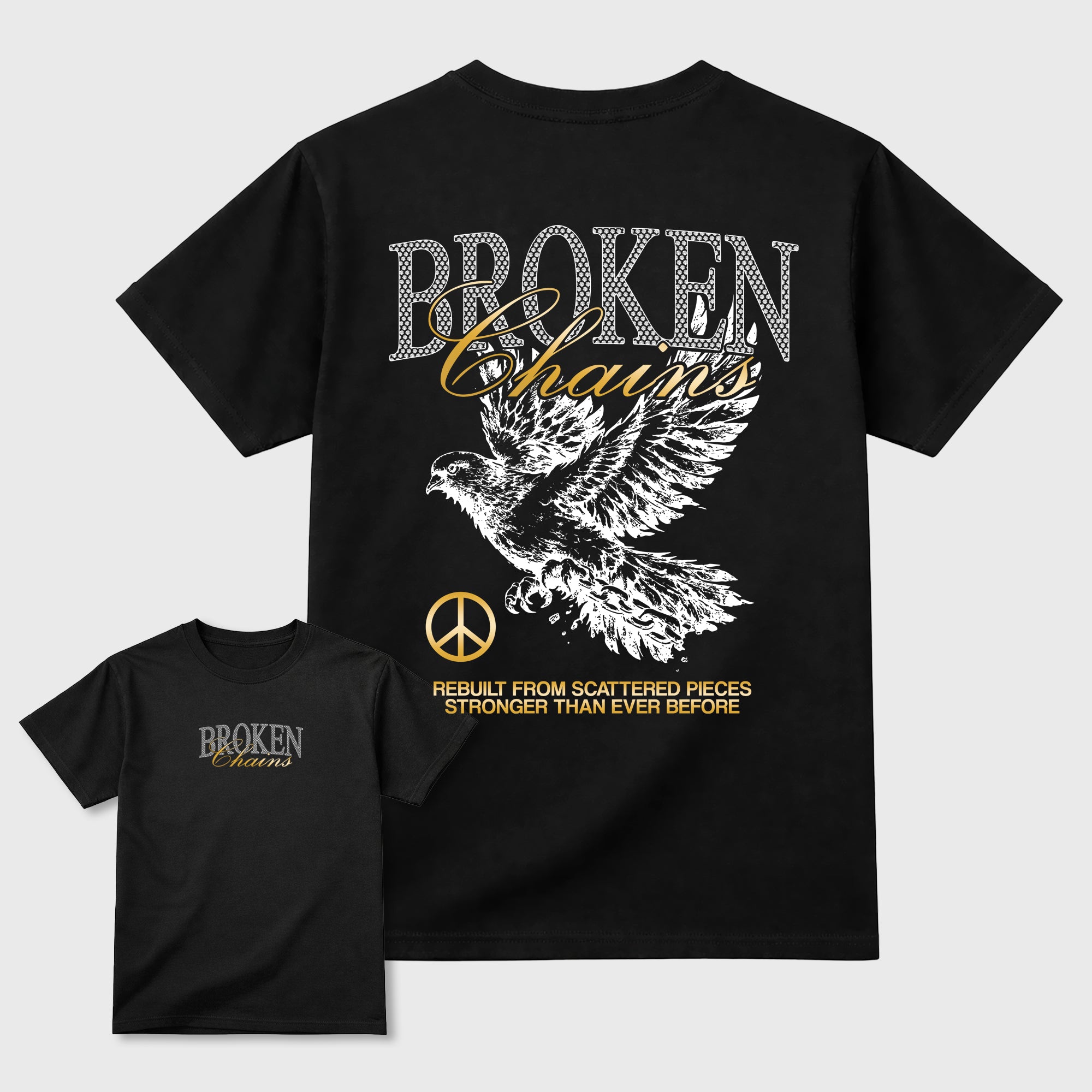 Broken Chains Graphic T-Shirt featuring original streetwear artwork designed to match the Air Max 90 Trophies. Black Graphic T-Shirt.