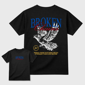 Broken Chains sneaker match t-shirt styled to complete your fit with the Air Jordan 1 Union x Fragment sneakers, shown in Black.