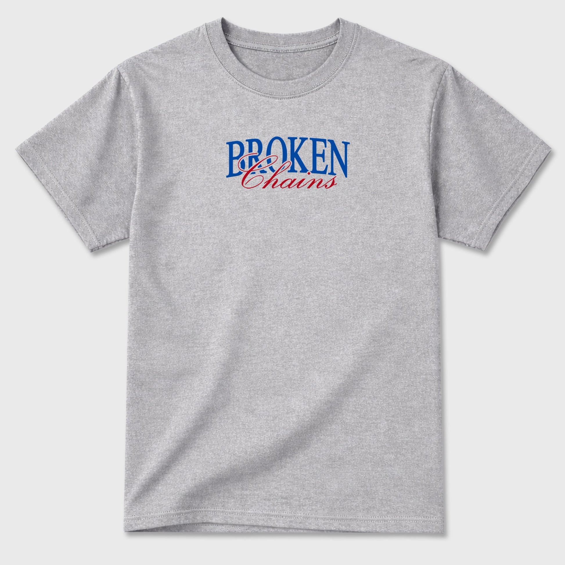 Broken Chains sneaker match t-shirt styled to complete your fit with the Air Jordan 1 Union x Fragment sneakers, shown in Heather Grey.