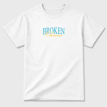 Broken Chains sneaker match t-shirt styled to complete your fit with the Air Jordan 11 Gamma sneakers, Front and Back Graphic Tee