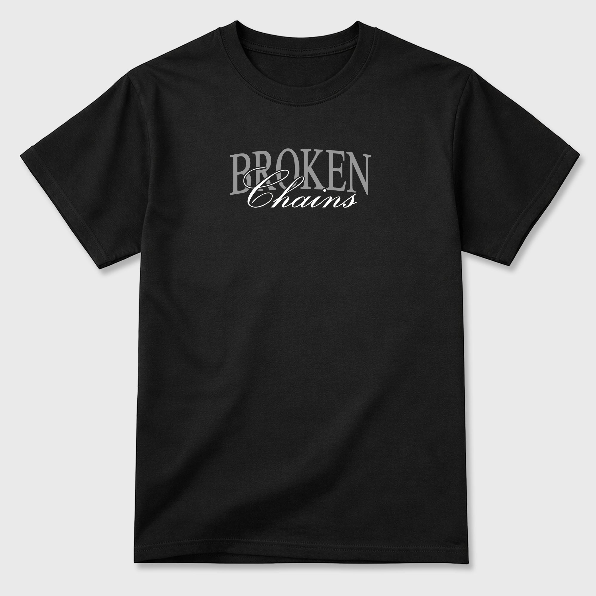 Broken Chains Graphic T-Shirt sneaker match tee designed for4s Toro Bravo, featuring coordinated color options for a perfect streetwear match. Black shirt.
