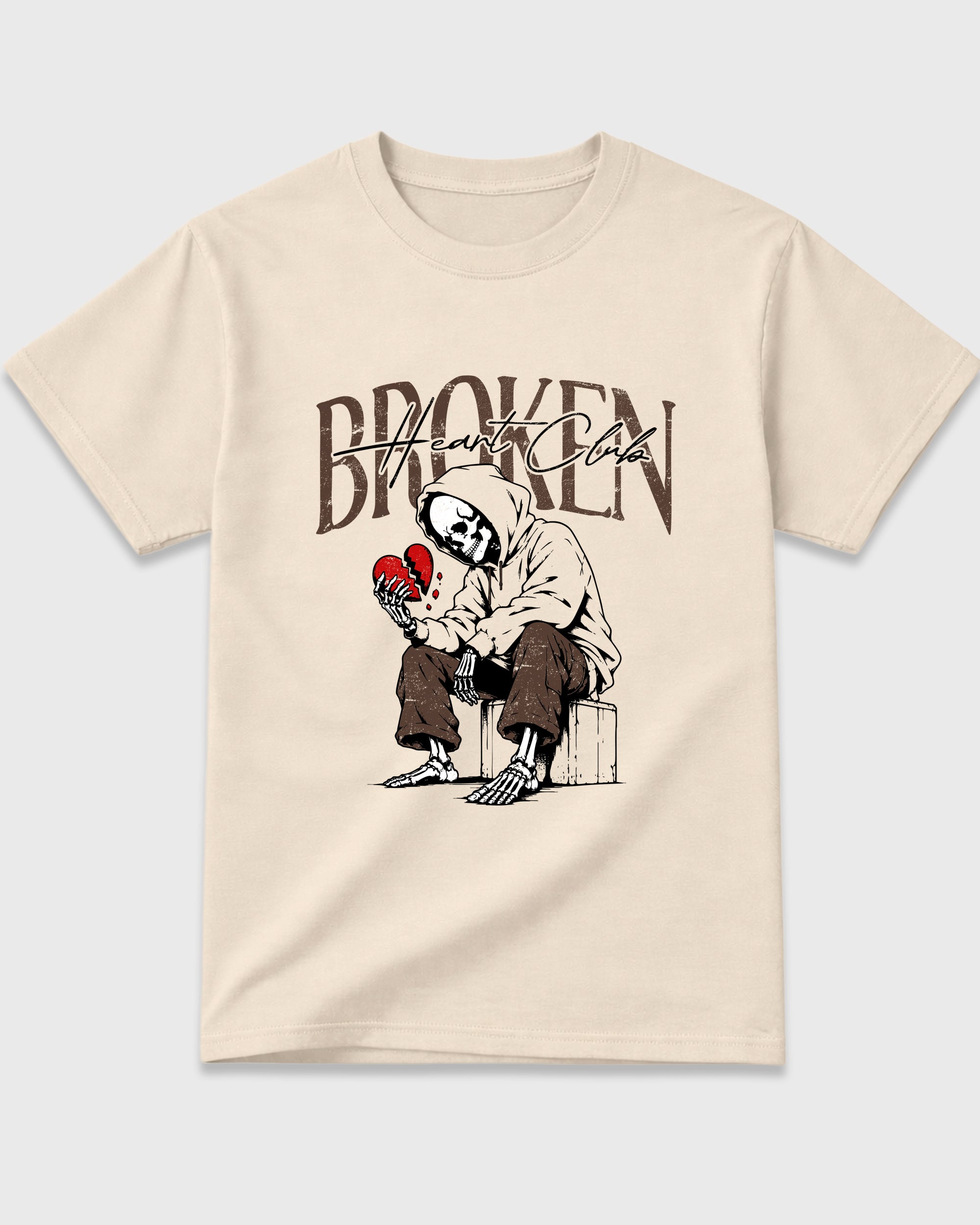 Broken Heart Club Graphic T-Shirt featuring original streetwear artwork designed to match the Air Jordan 12 Fireside. Natural 2 Graphic T-Shirt.