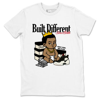 Sneaker Threads – Sneaker Tees To Match Air Foamposite One Pearl – Built Different Since Birth Graphic Tee White 2. Perfect for Jordan releases 2025 colorways.