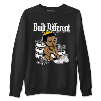 Built Different Since Birth sneaker match t-shirt styled to complete your fit with the Air Foamposite One Triple White sneakers, shown in Black 2.