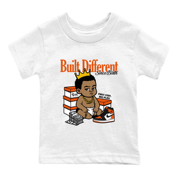 Sneaker match tees – Sneaker Tees To Match Air Jordan 1 Shattered Backboard Shoes – Built Different Since Birth Kids T-Shirt White 2