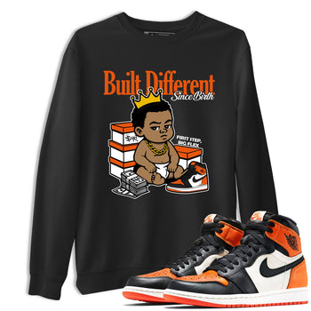 Sneaker match tees – Sneaker Tees To Match Air Jordan 1 Shattered Backboard Shoes – Built Different Since Birth Tee Black 1