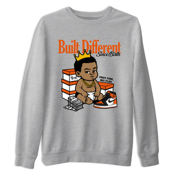 Sneaker match tees – Sneaker Tees To Match Air Jordan 1 Shattered Backboard Shoes – Built Different Since Birth Tee Heather Grey 2